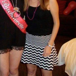 Aqua chevron mini skirt